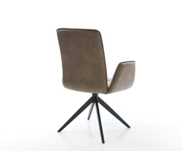 Étkezőszék Vinja-Flex mikroszálas taupe vintage kereszt láb széles fekete 360° forgatható billenő - Image 5