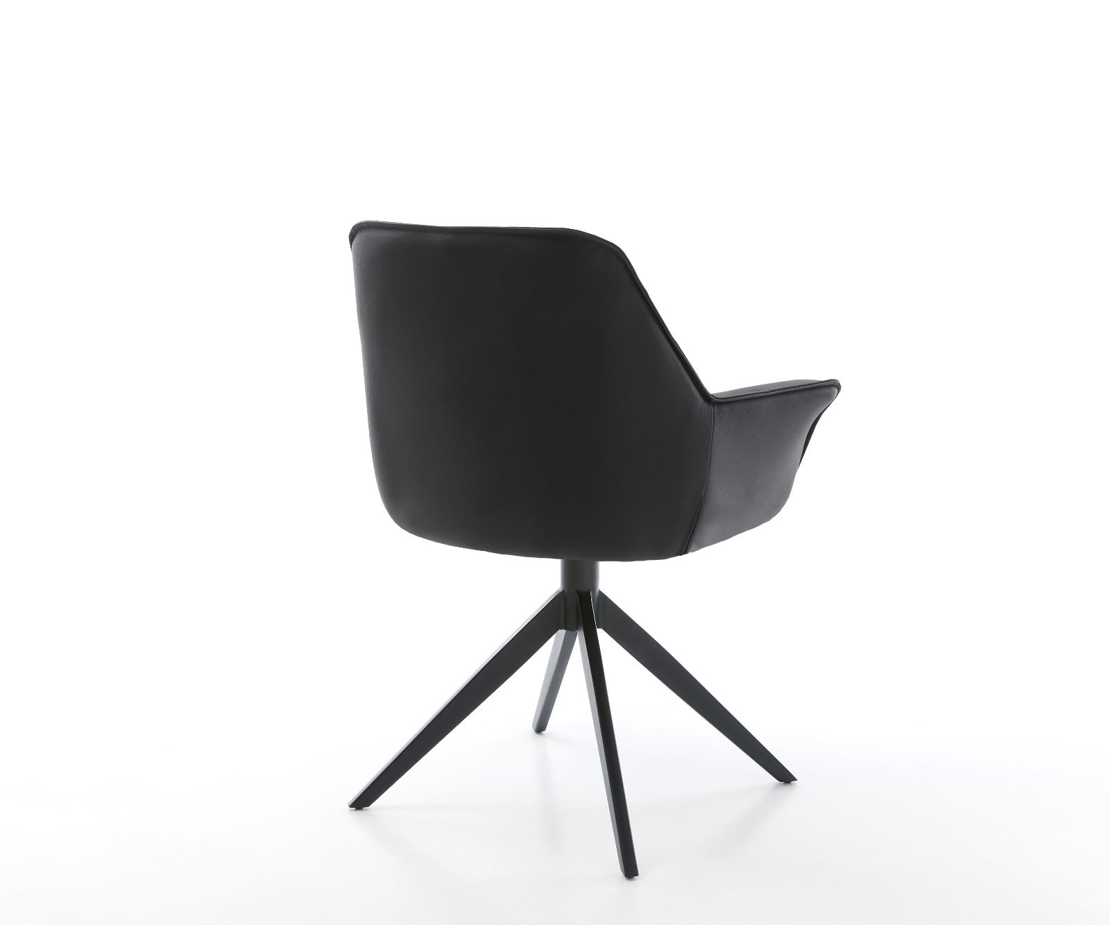 Étkezőszék Kaira-Flex valódi bőr fekete kereszt láb széles fekete 360° forgatható billenő funkció - Image 5