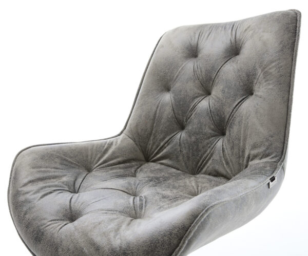 Étkezőszék Taimi-Flex mikroszálas szürke vintage kereszt láb széles fekete 360° forgatható billenő funkció - Image 4