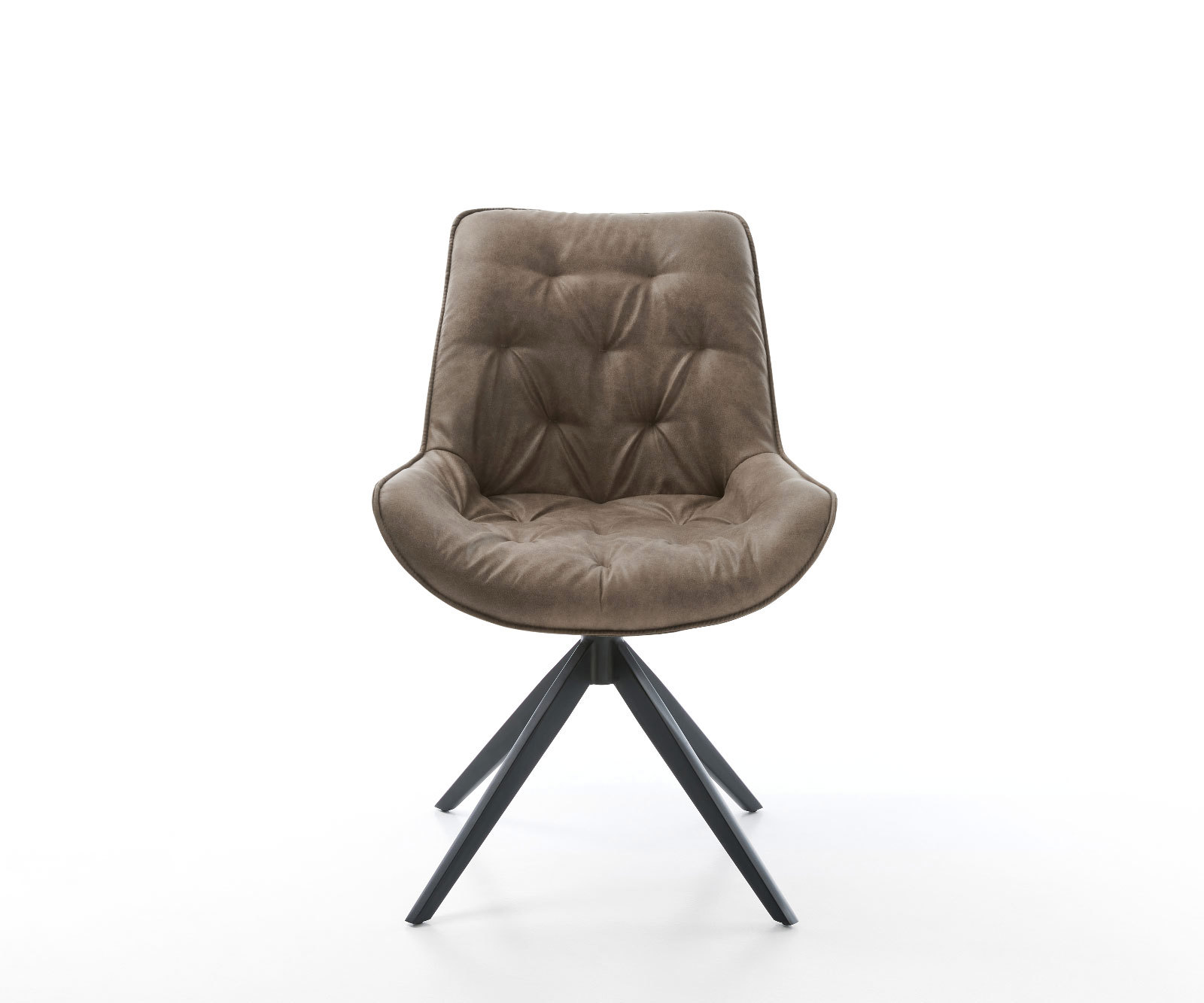 Étkezőszék Taimi-Flex mikroszálas taupe vintage kereszt láb széles fekete 360° forgatható billenő funkció - Image 2