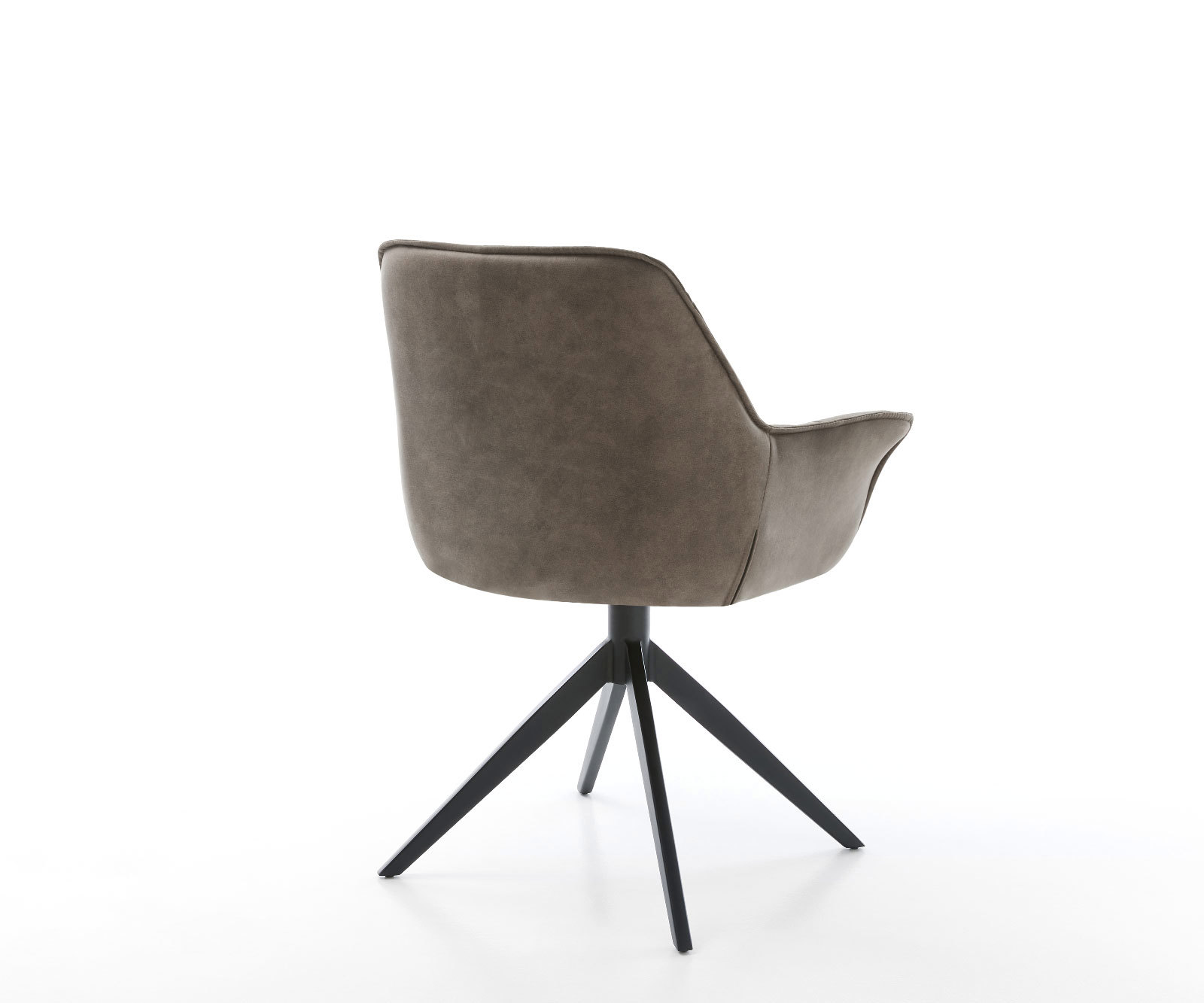 Étkezőszék Kaira-Flex mikroszálas taupe vintage kereszt láb széles fekete 360° forgatható billenő funkció - Image 5
