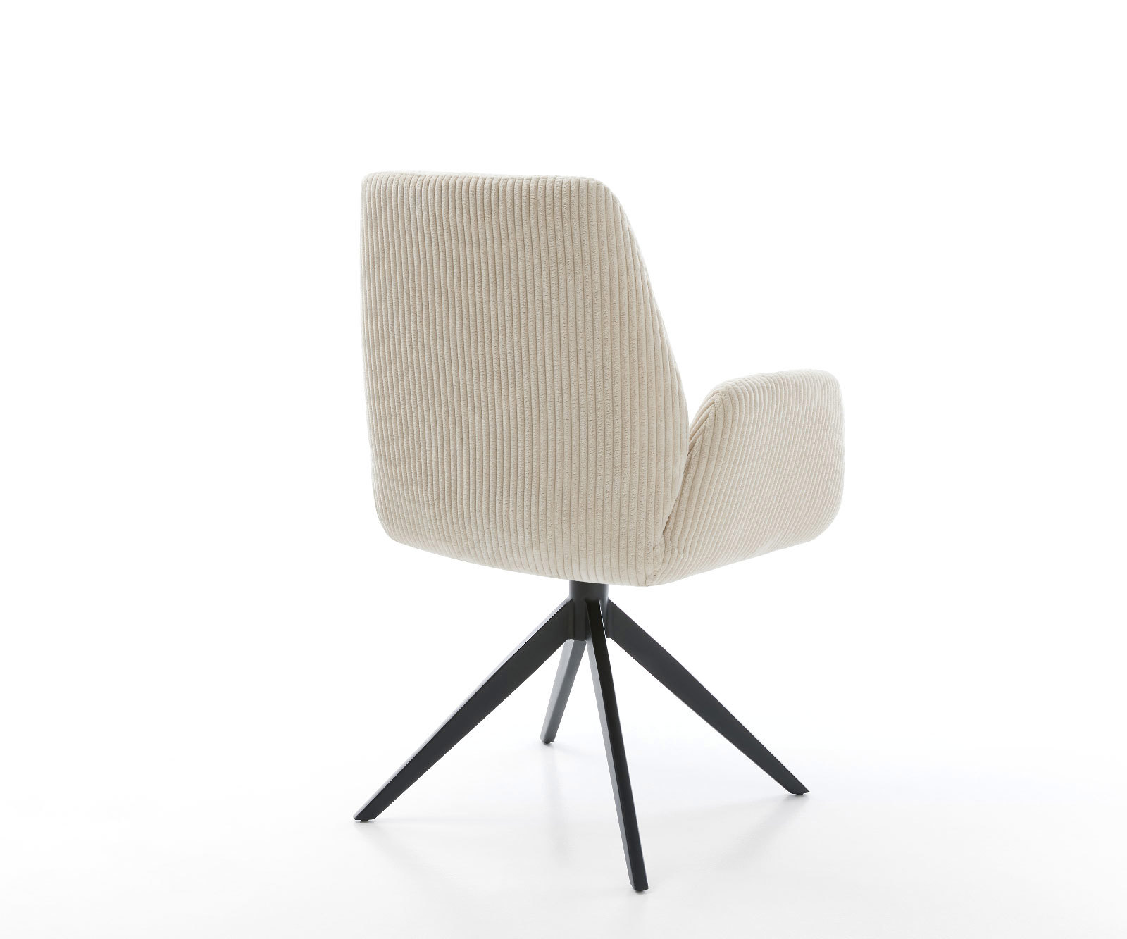 Étkezőszék Zoa-Flex kordbársony bézs kereszt láb széles fekete 360° forgatható billenő zsákrugós matrac - Image 5