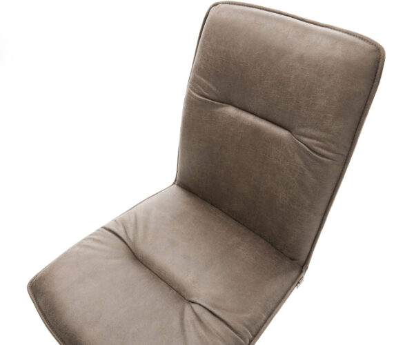 Étkezőszék Vinjo-Flex mikroszálas taupe vintage kereszt láb széles fekete 360° forgatható billenő - Image 4