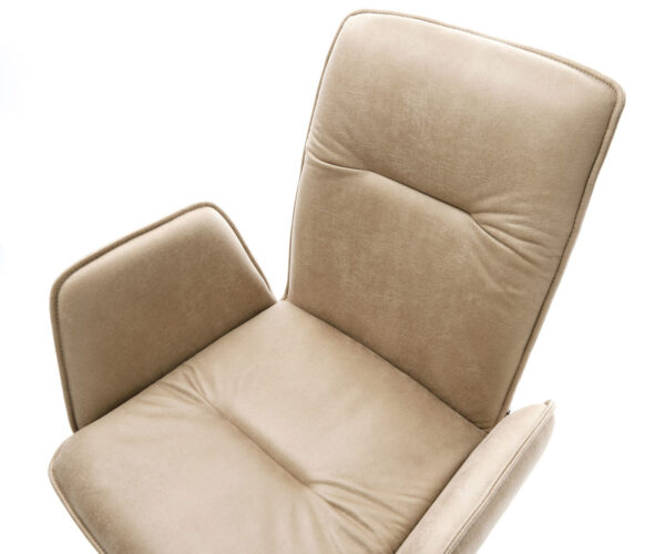 Étkezőszék Vinja-Flex mikroszálas bézs vintage kereszt láb széles fekete 360° forgatható billenő funkció - Image 4