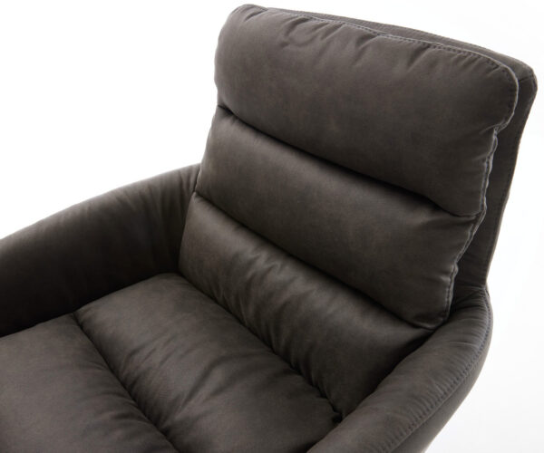 Étkezőszék Abelia-Flex karfás mikroszálas antracit vintage kereszt láb széles fekete 360° forgatható billenő funkció - Image 4