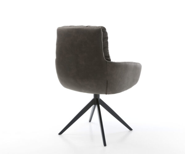 Étkezőszék Abelia-Flex karfás mikroszálas antracit vintage kereszt láb széles fekete 360° forgatható billenő funkció - Image 5