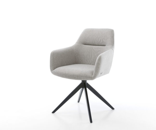 Étkezőszék Pejo-Flex csíkos világosszürke kereszt láb széles fekete 360° forgatható billenő zsákrugós