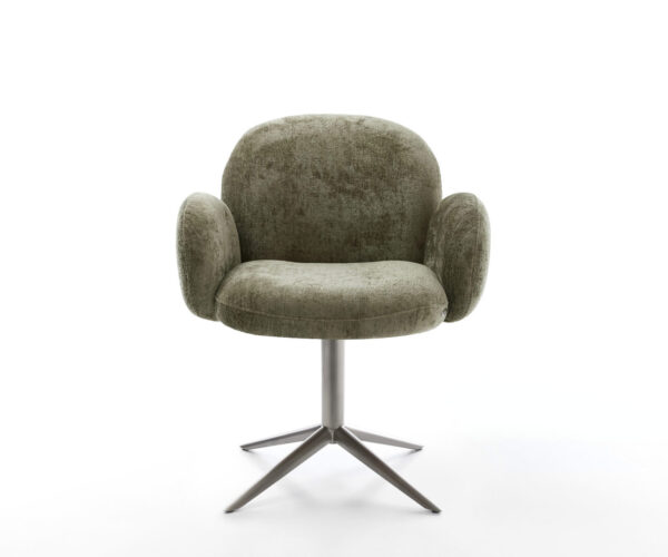 Étkezőszék Nube-Flex karfás mikroszálas oliva grafit láb 360° forgatható hintamechanizmus zsákrugós rugózás - Image 2
