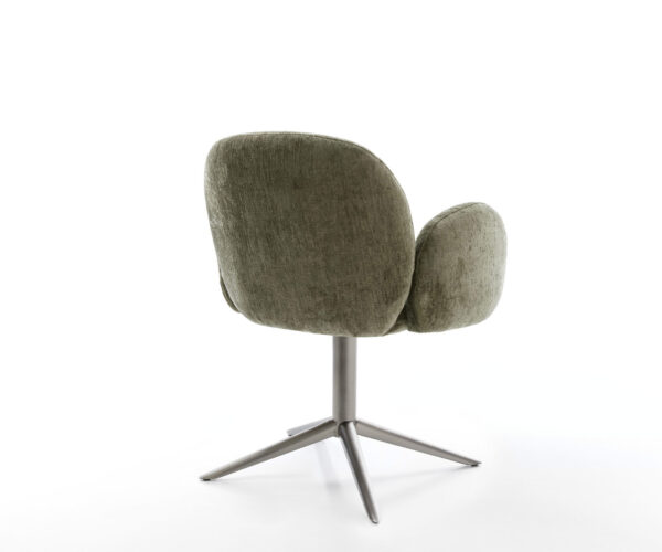 Étkezőszék Nube-Flex karfás mikroszálas oliva grafit láb 360° forgatható hintamechanizmus zsákrugós rugózás - Image 5