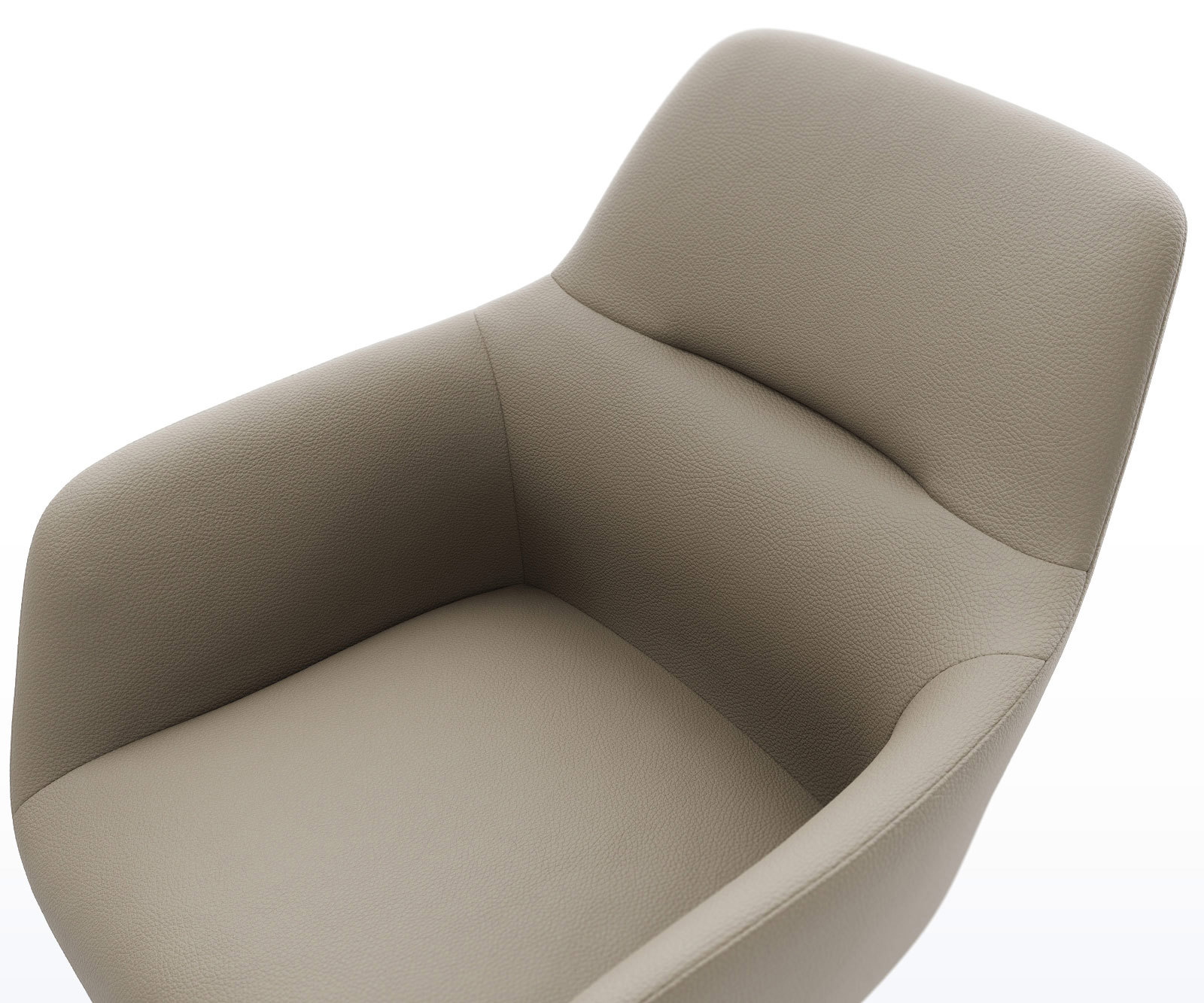 Étkezőszék Pejo-Flex valódi bőr sötét bézs kereszt láb széles fekete 360° forgatható billenő zsákrugós - Image 4