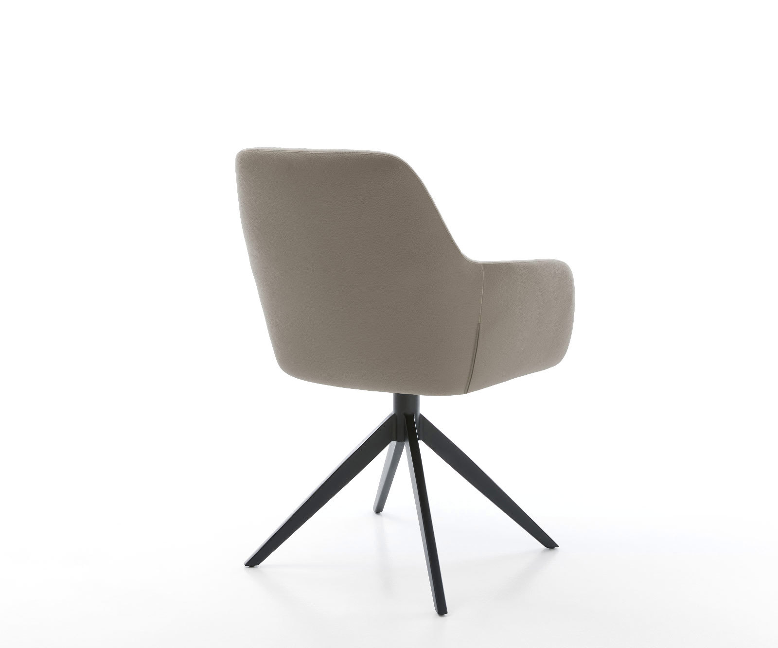 Étkezőszék Pejo-Flex valódi bőr sötét bézs kereszt láb széles fekete 360° forgatható billenő zsákrugós - Image 5