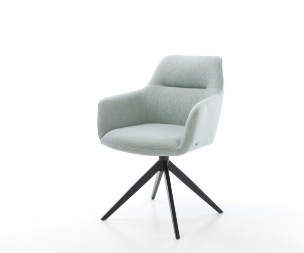 Étkezőszék Pejo-Flex csíkos mentol széles kereszt láb fekete 360° forgatható billenő zsákrugós