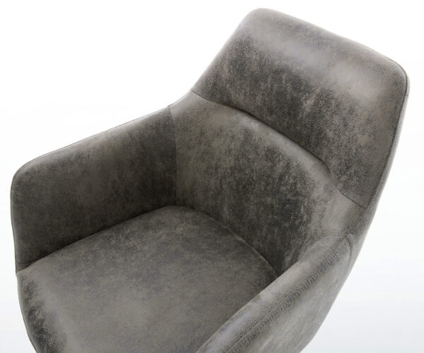 Étkezőszék Pejo-Flex mikroszálas szürke vintage kereszt láb széles fekete 360° forgatható billenő zsákrugós - Image 4