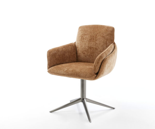 Étkezőszék Luan-Flex karfás chenille rozsdás láb grafit 360° forgatható billenő funkcióval