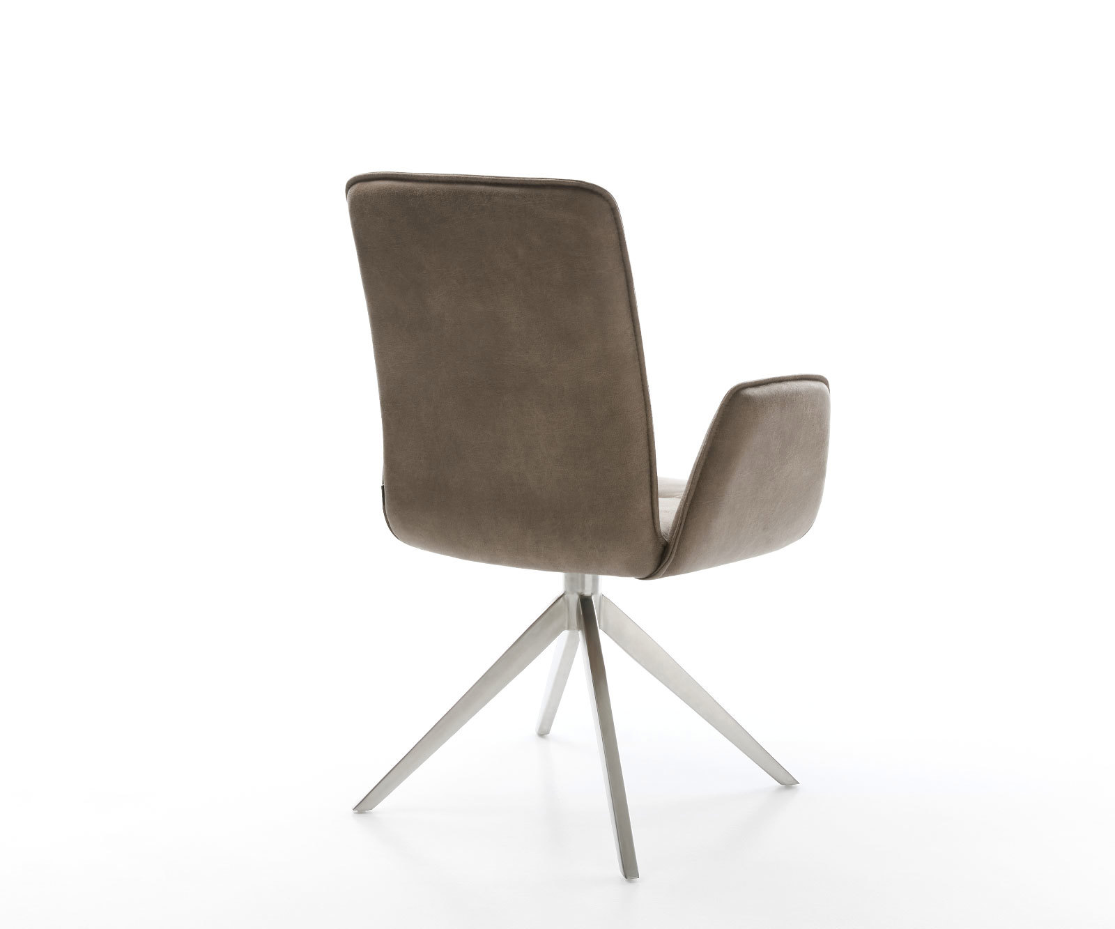 Étkezőszék Vinja-Flex mikroszálas taupe vintage kereszt láb széles rozsdamentes acél 360° forgatható billenő funkció - Image 5