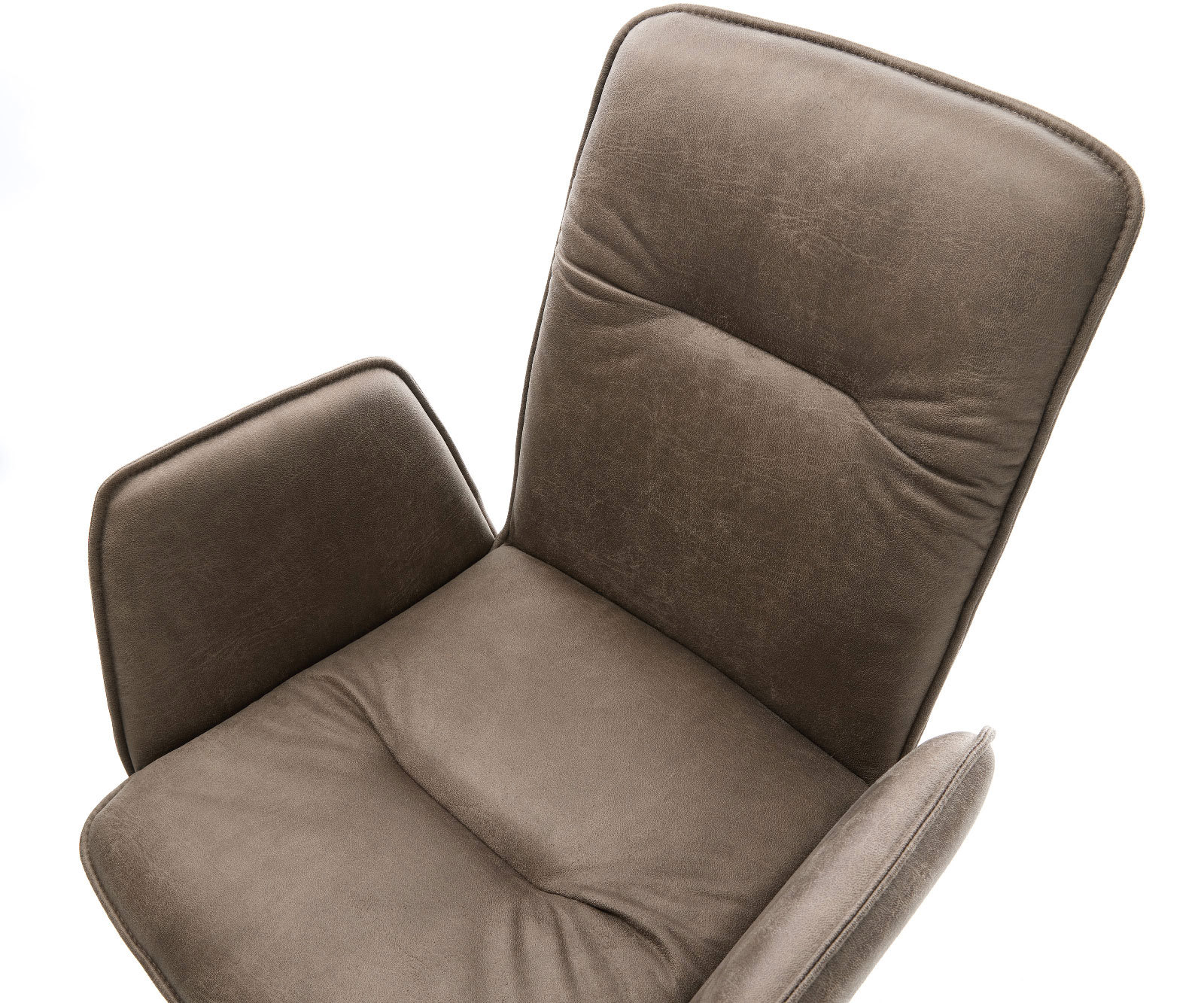 Étkezőszék Vinja-Flex mikroszálas taupe vintage kereszt láb széles rozsdamentes acél 360° forgatható billenő funkció - Image 4