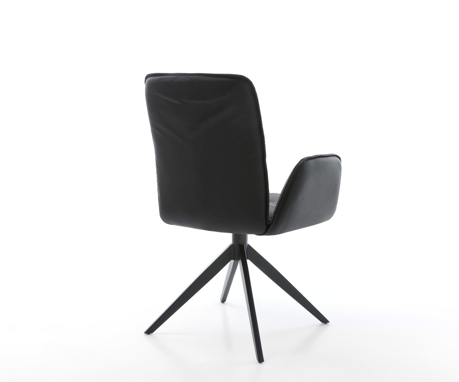 Étkezőszék Vinja-Flex valódi bőr fekete kereszt láb széles fekete 360° forgatható billenő funkció - Image 5