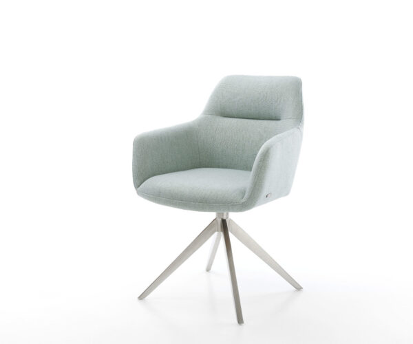 Étkezőszék Pejo-Flex csíkos mentol széles rozsdamentes acél kereszt láb 360° forgatható billenő zsákrugós