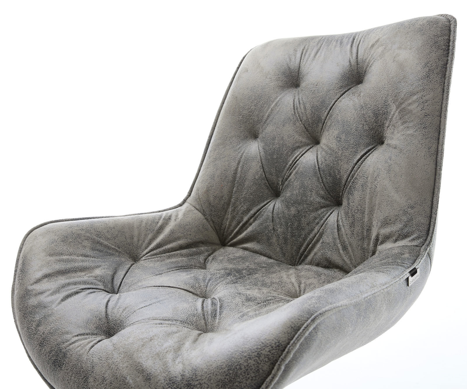 Étkezőszék Taimi-Flex mikroszálas szürke vintage kereszt láb széles rozsdamentes acél 360° forgatható billenő funkció - Image 4