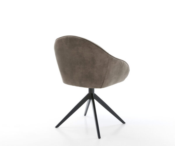 Étkezőszék Gaio-Flex mikroszálas taupe vintage kereszt láb széles fekete 360° forgatható billenő funkció - Image 5