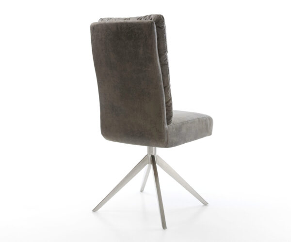 Étkezőszék Pela-Flex mikroszálas szürke vintage kereszt láb széles rozsdamentes acél 360° forgatható billenő funkció zsákrugós matrac - Image 5