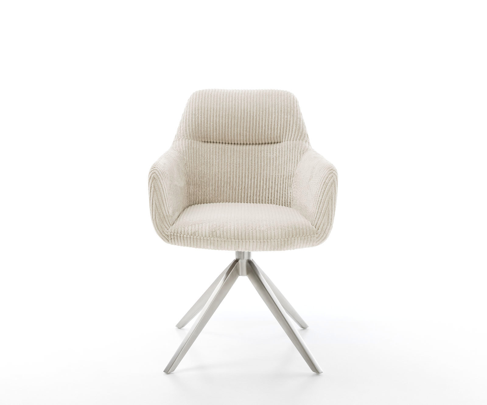 Étkezőszék Pejo-Flex kordbársony bézs kereszt láb széles rozsdamentes acél 360° forgatható billenő zsákrugós - Image 2