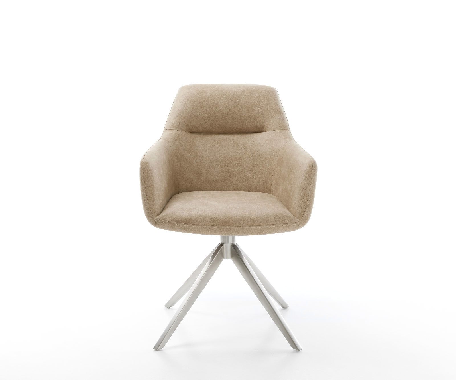 Étkezőszék Pejo-Flex mikroszálas bézs vintage széles kereszt láb rozsdamentes acél 360° forgatható billenő funkció zsákrugós matrac - Image 2