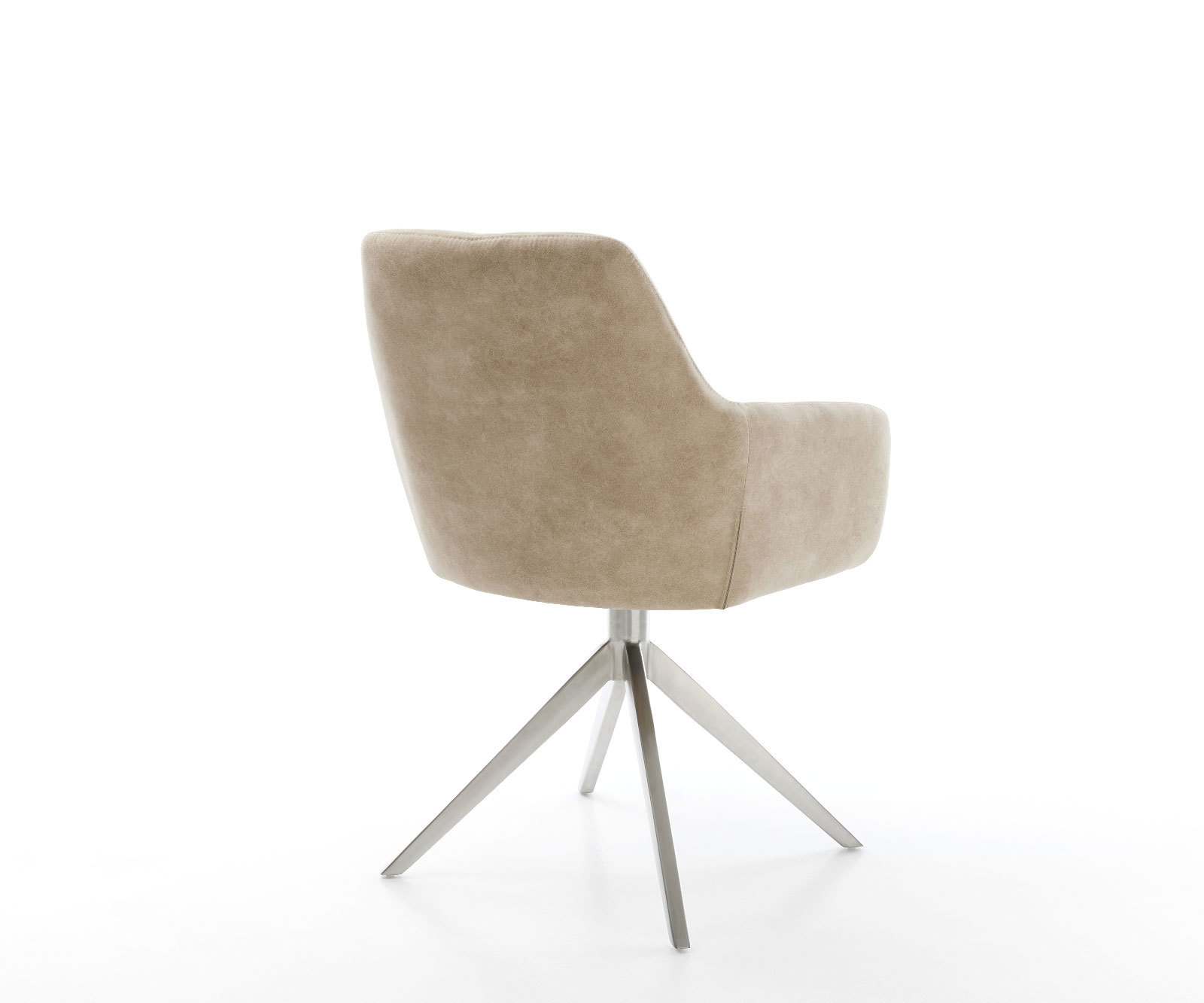 Étkezőszék Pejo-Flex mikroszálas bézs vintage széles kereszt láb rozsdamentes acél 360° forgatható billenő funkció zsákrugós matrac - Image 5