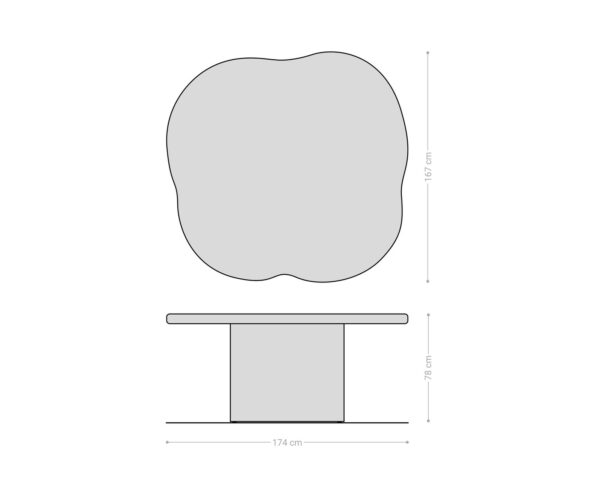 Étkezőasztal Orbion 180x175 akác természetes fa lábazattal - Image 6