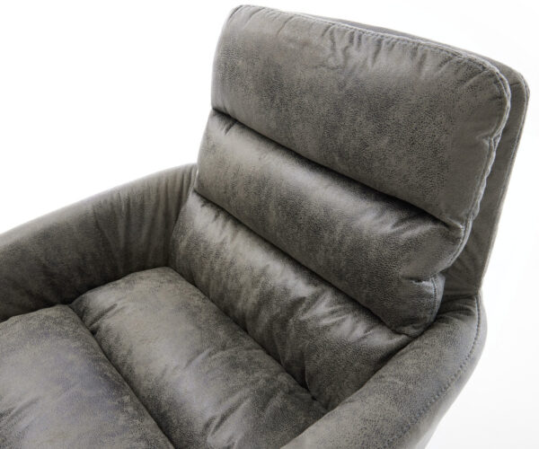 Étkezőszék Abelia-Flex karfás mikroszálas szürke vintage kereszt láb széles fekete 360° forgatható billenő funkció - Image 4