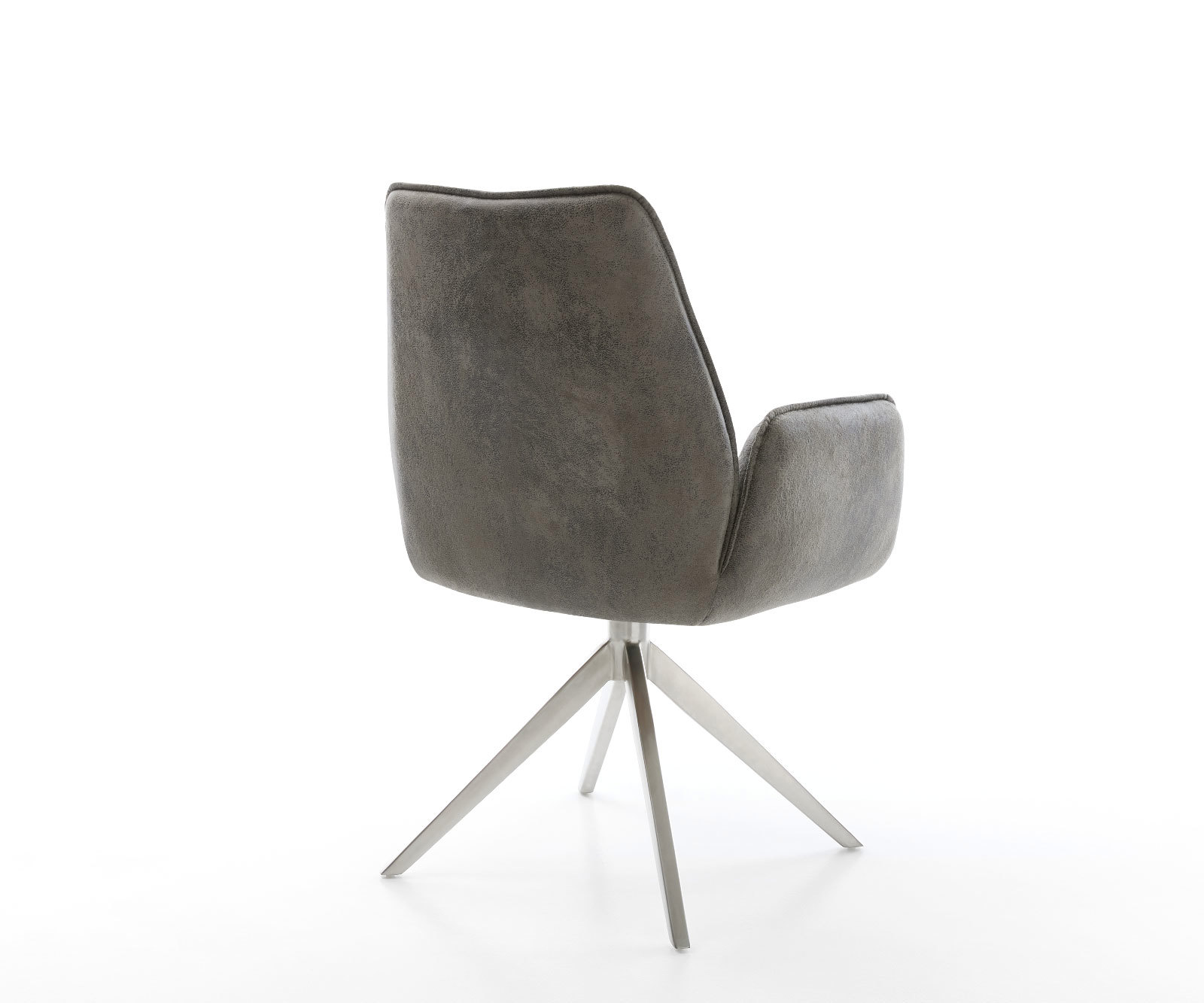 Étkezőszék Zoa-Flex mikroszálas szürke vintage kereszt láb széles rozsdamentes acél 360° forgatható hintamechanizmus zsákrugós matrac - Image 5