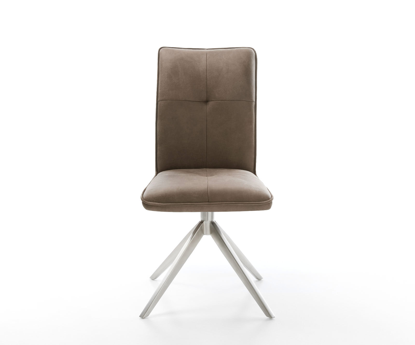 Étkezőszék Maddy-Flex mikroszálas taupe vintage kereszt láb széles rozsdamentes acél 360° forgatható billenő funkció - Image 2