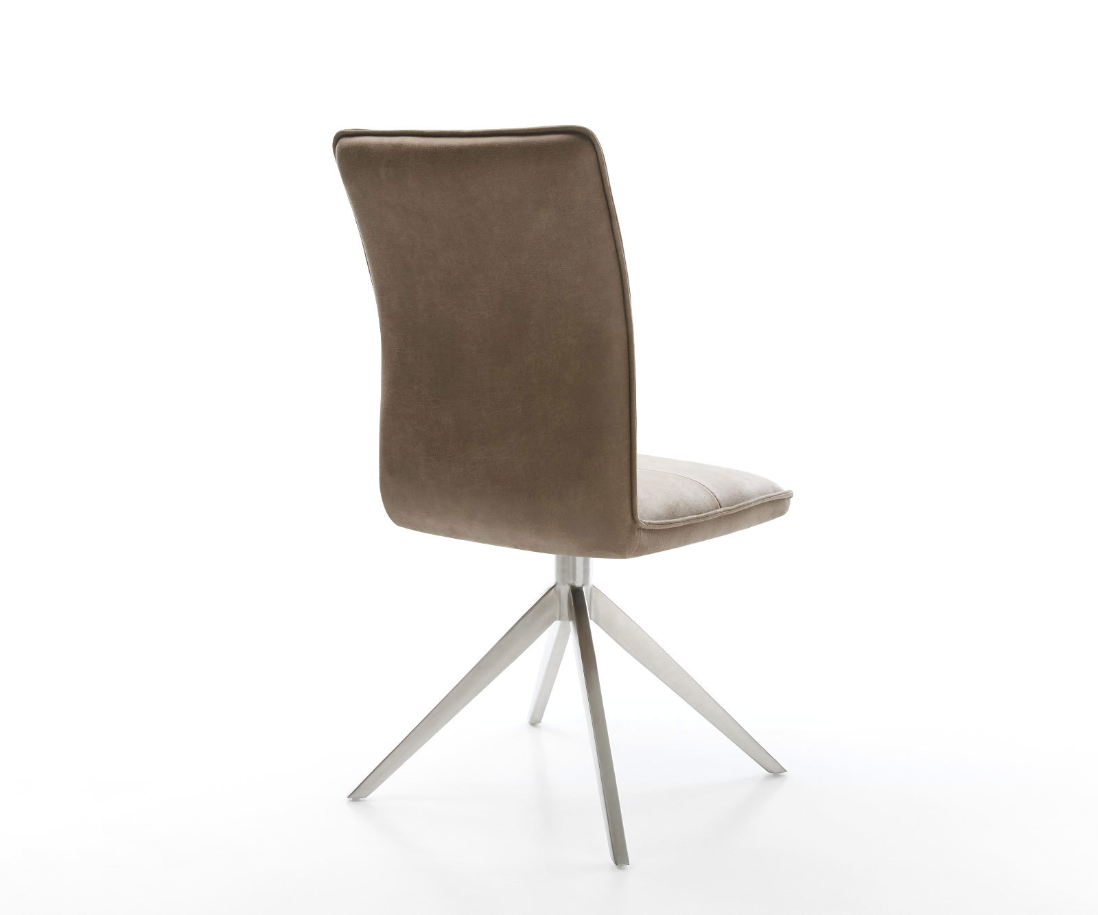 Étkezőszék Maddy-Flex mikroszálas taupe vintage kereszt láb széles rozsdamentes acél 360° forgatható billenő funkció - Image 5
