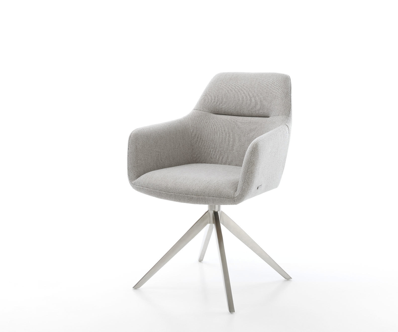 Étkezőszék Pejo-Flex csíkos világosszürke kereszt láb széles rozsdamentes acél 360° forgatható billenő zsákrugós