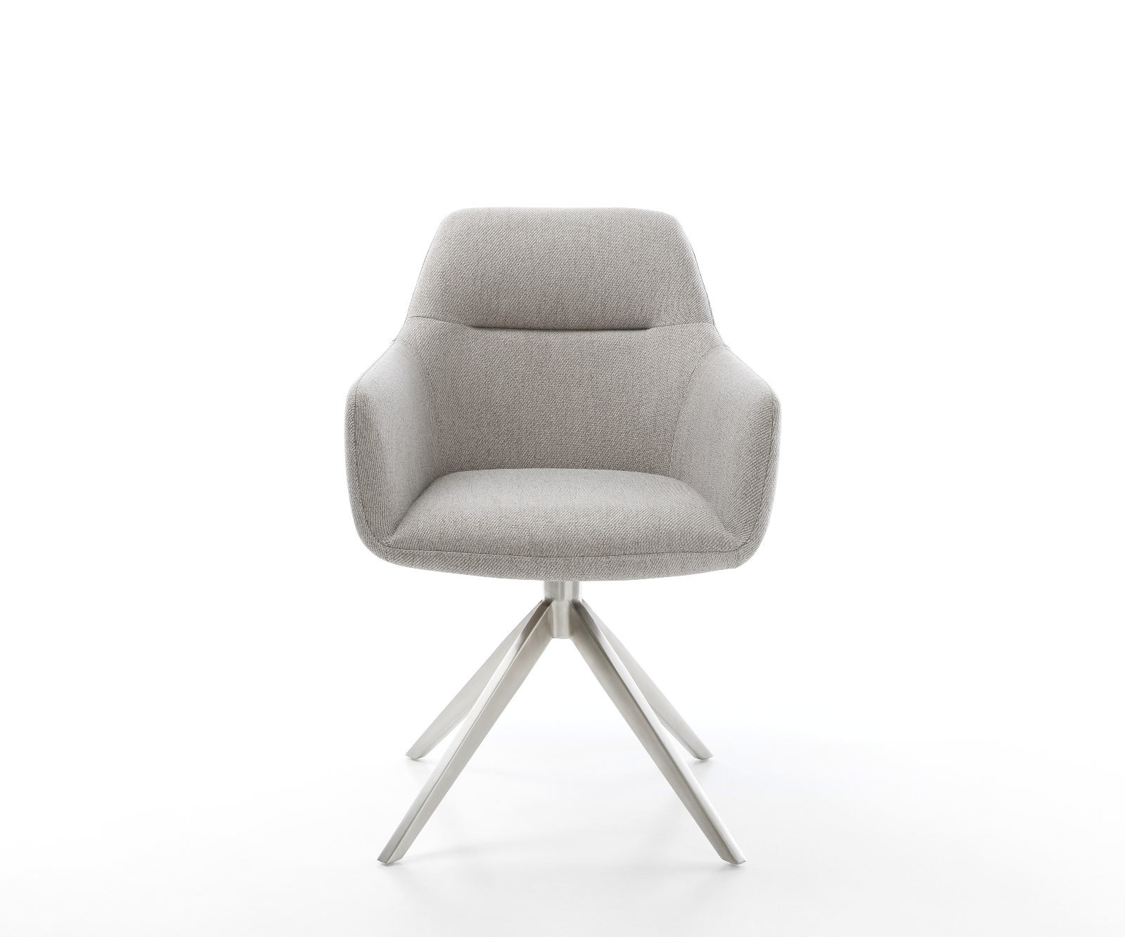 Étkezőszék Pejo-Flex csíkos világosszürke kereszt láb széles rozsdamentes acél 360° forgatható billenő zsákrugós - Image 2