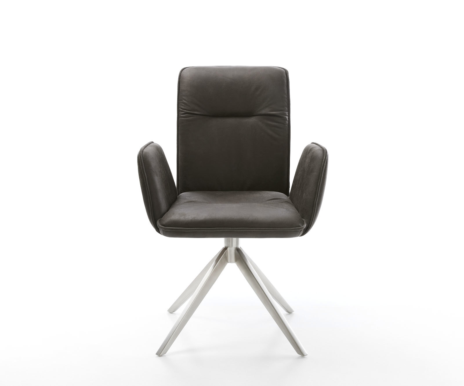 Étkezőszék Vinja-Flex mikroszálas antracit vintage kereszt láb széles rozsdamentes acél 360° forgatható billenő funkció - Image 2