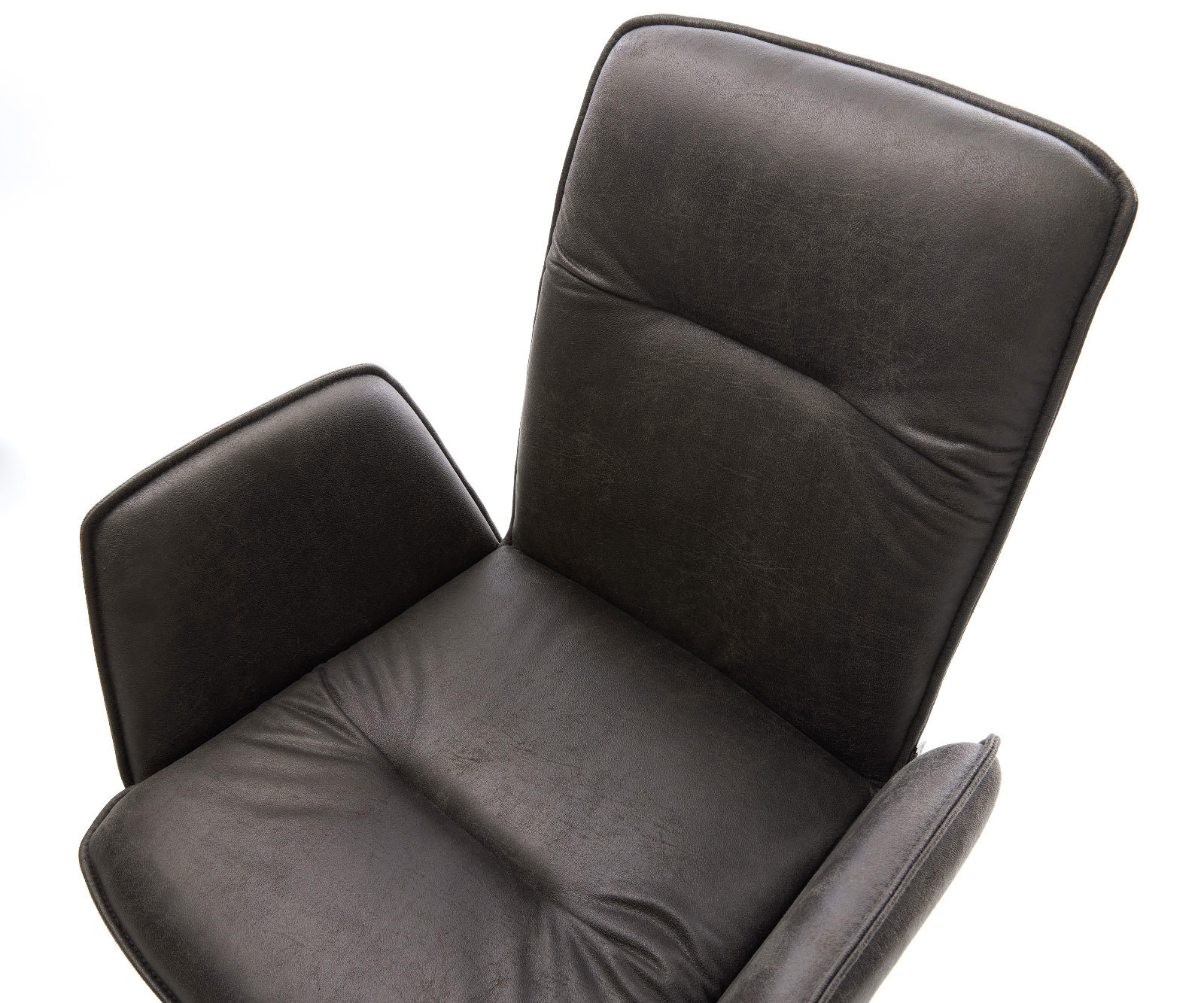 Étkezőszék Vinja-Flex mikroszálas antracit vintage kereszt láb széles rozsdamentes acél 360° forgatható billenő funkció - Image 4