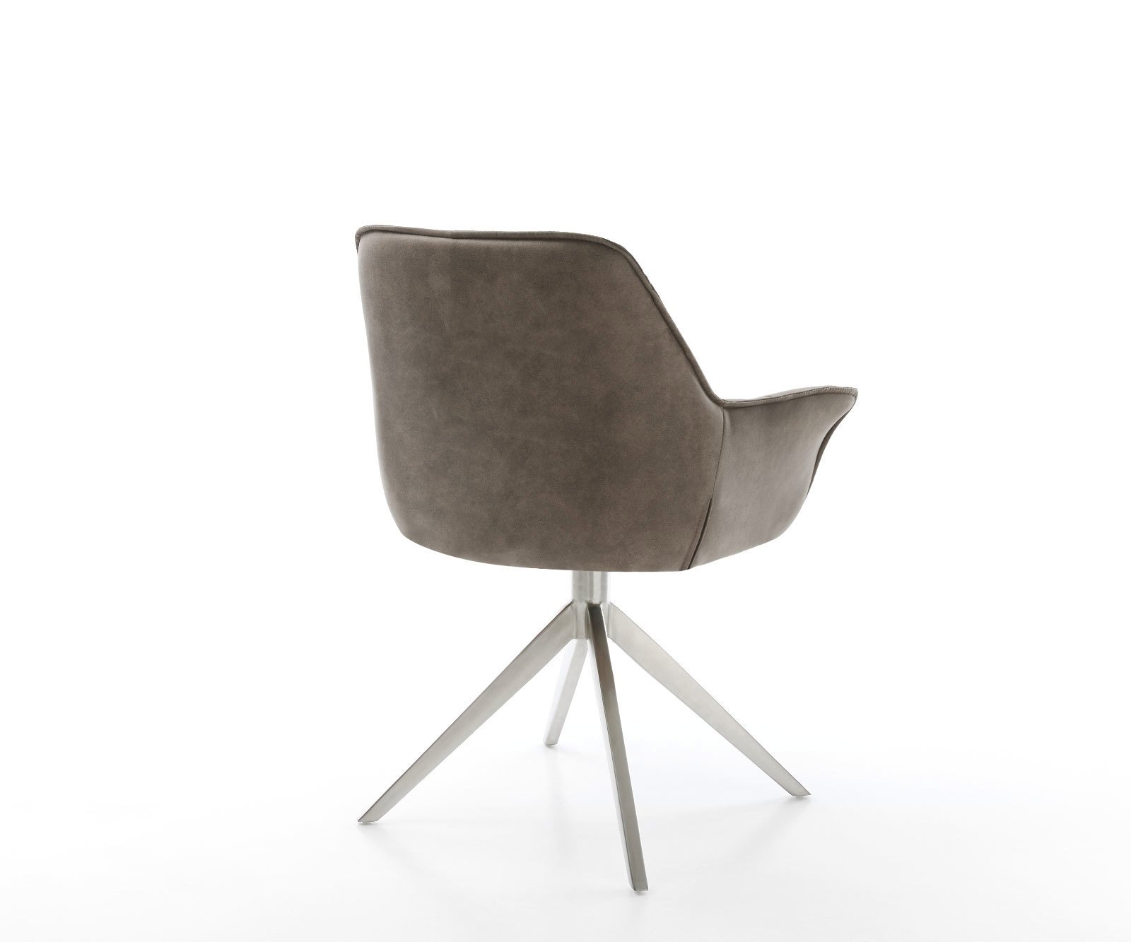 Étkezőszék Kaira-Flex mikroszálas taupe vintage kereszt láb széles rozsdamentes acél 360° forgatható billenő funkció - Image 5