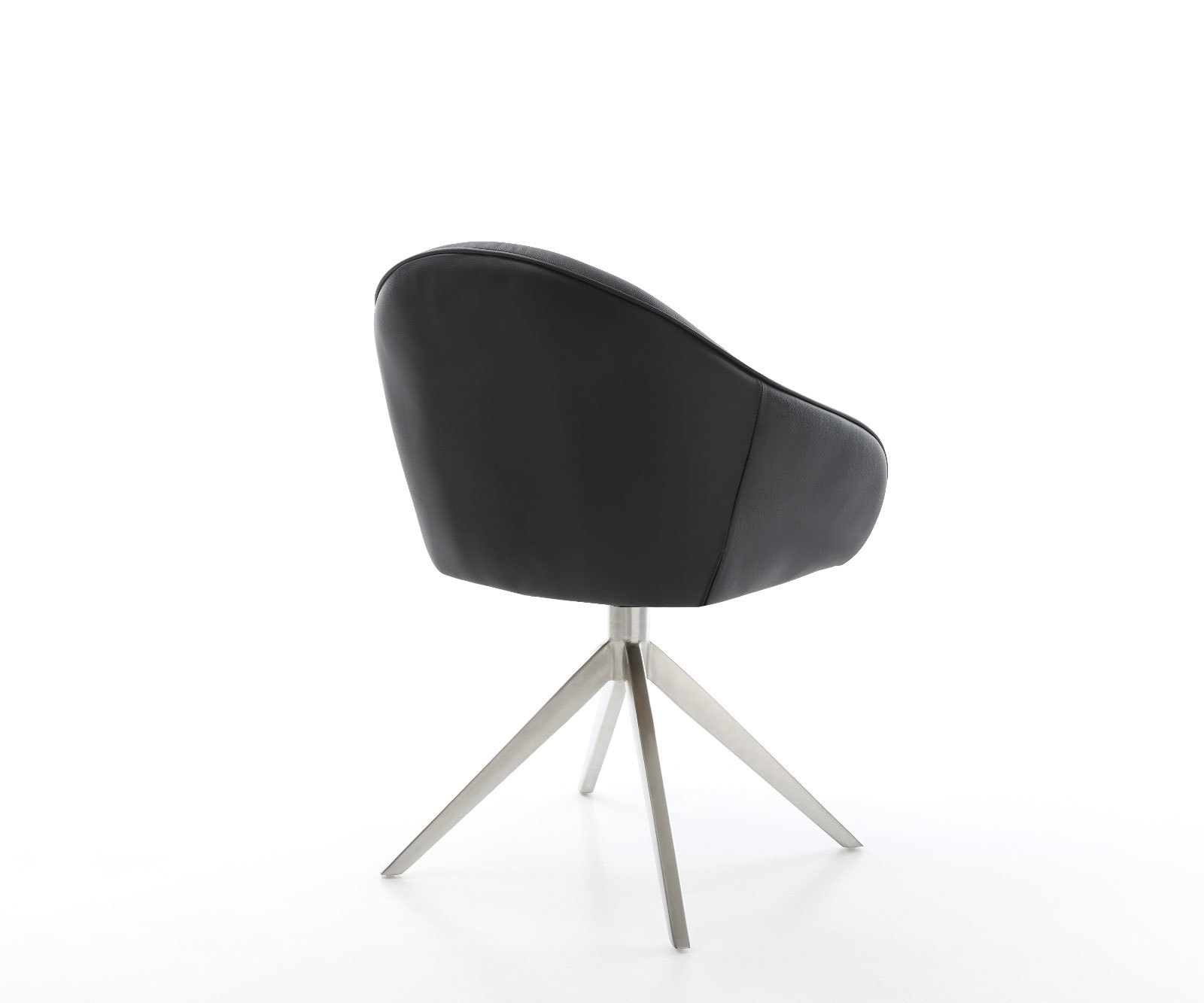 Étkezőszék Gaio-Flex valódi bőr fekete kereszt láb széles rozsdamentes acél 360° forgatható billenő funkció - Image 5