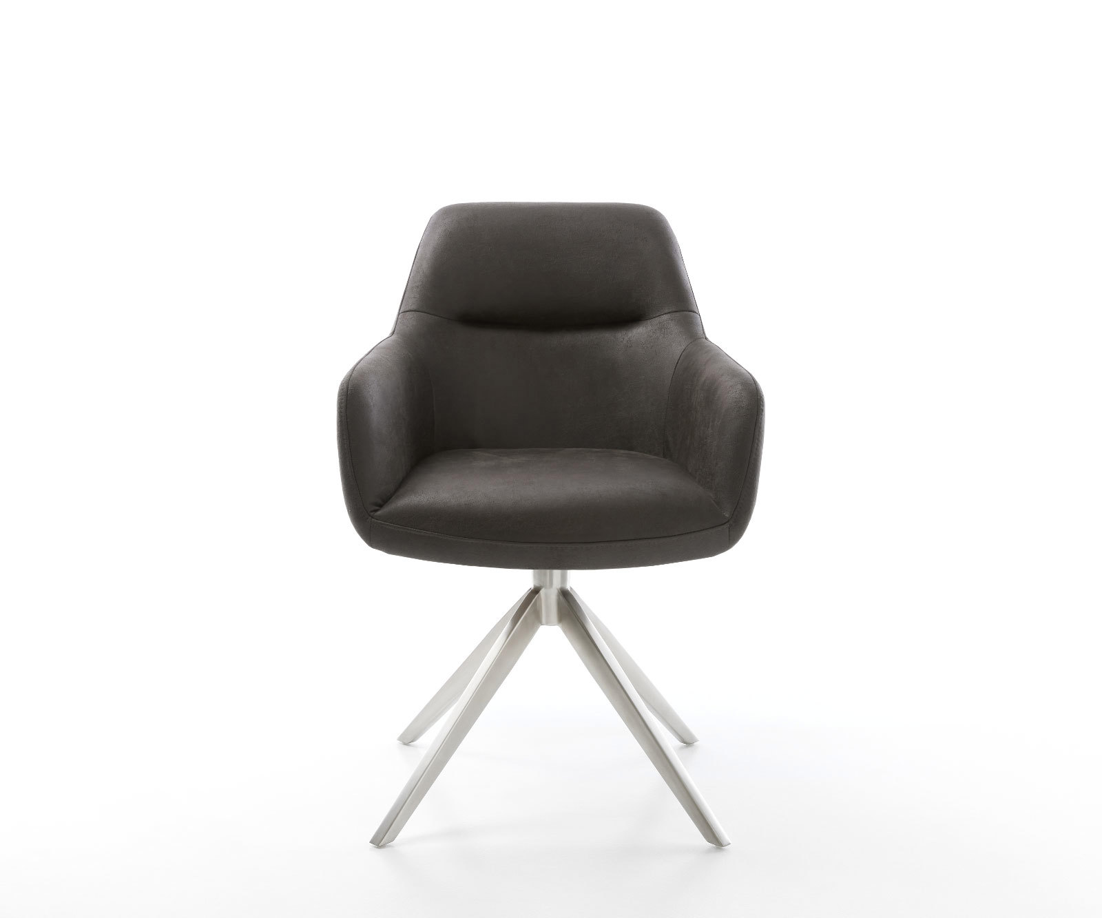 Étkezőszék Pejo-Flex mikroszálas antracit vintage kereszt láb széles rozsdamentes acél 360° forgatható billenő zsákrugó - Image 2