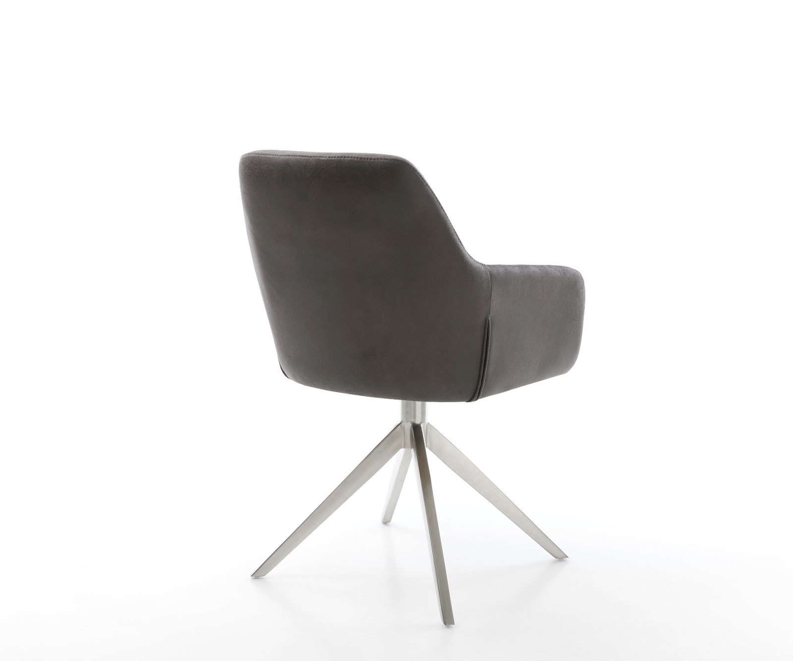 Étkezőszék Pejo-Flex mikroszálas antracit vintage kereszt láb széles rozsdamentes acél 360° forgatható billenő zsákrugó - Image 5