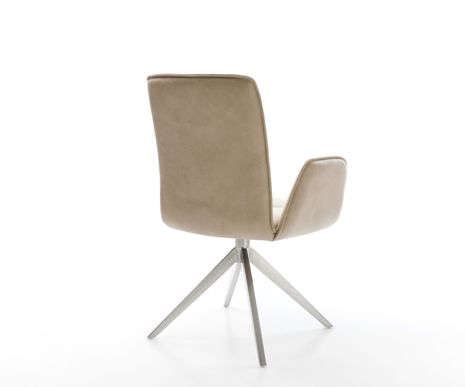 Étkezőszék Vinja-Flex mikroszálas bézs vintage kereszt láb széles rozsdamentes acél 360° forgatható billenő funkció - Image 5