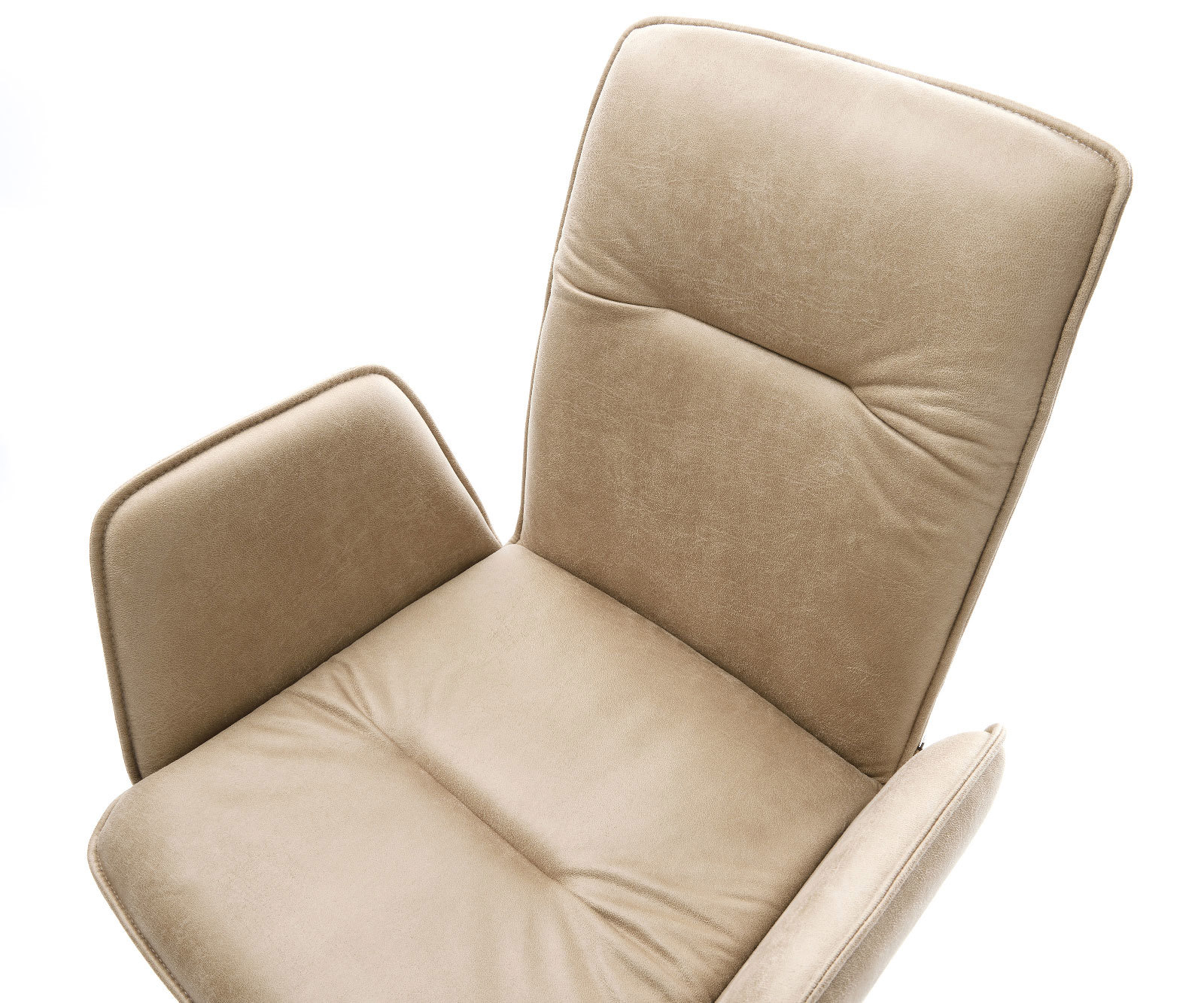 Étkezőszék Vinja-Flex mikroszálas bézs vintage kereszt láb széles rozsdamentes acél 360° forgatható billenő funkció - Image 4