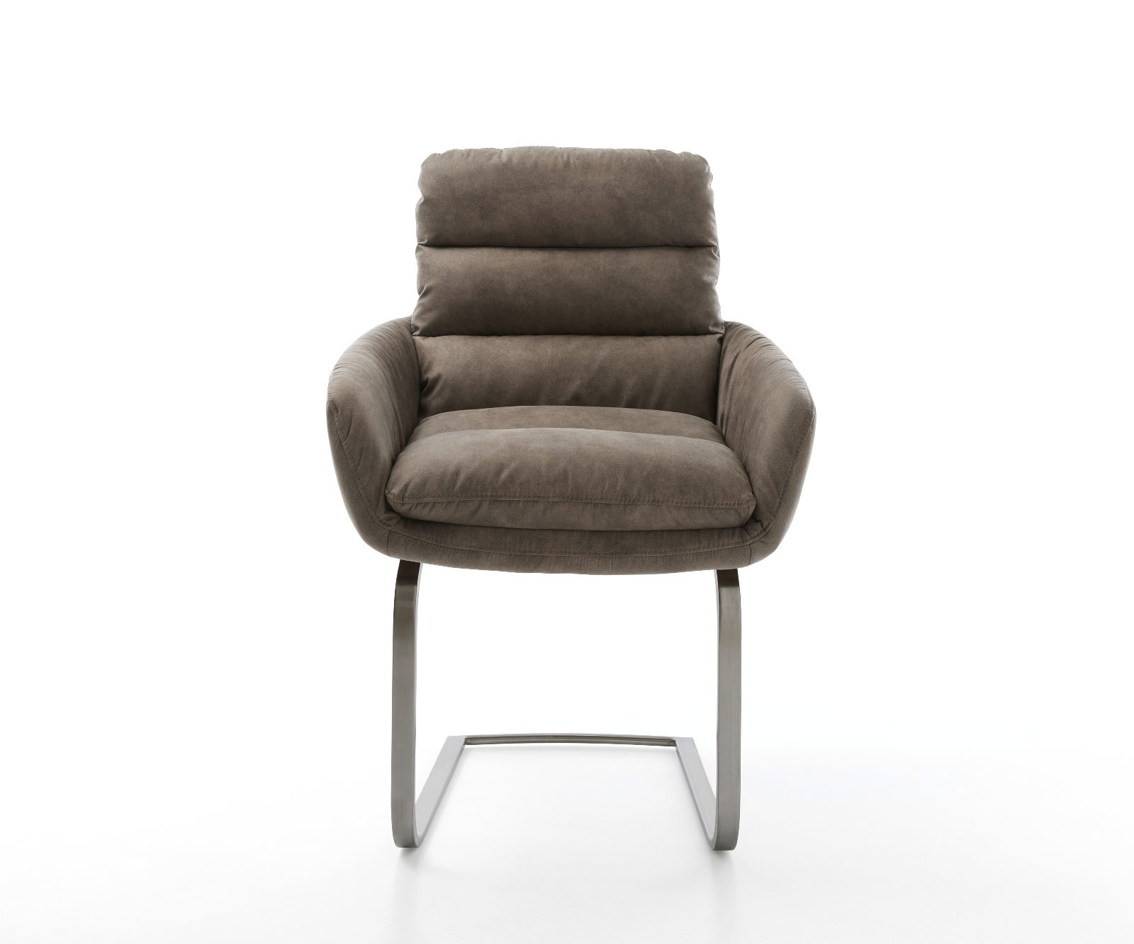 Étkezőszék Abelia-Flex karfás mikroszálas taupe vintage lapos freischwinger grafit - Image 2