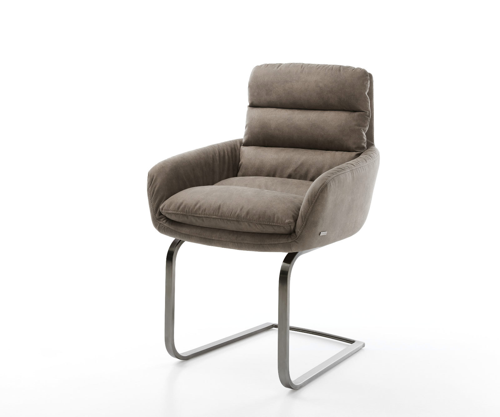 Étkezőszék Abelia-Flex karfás mikroszálas taupe vintage lapos freischwinger grafit