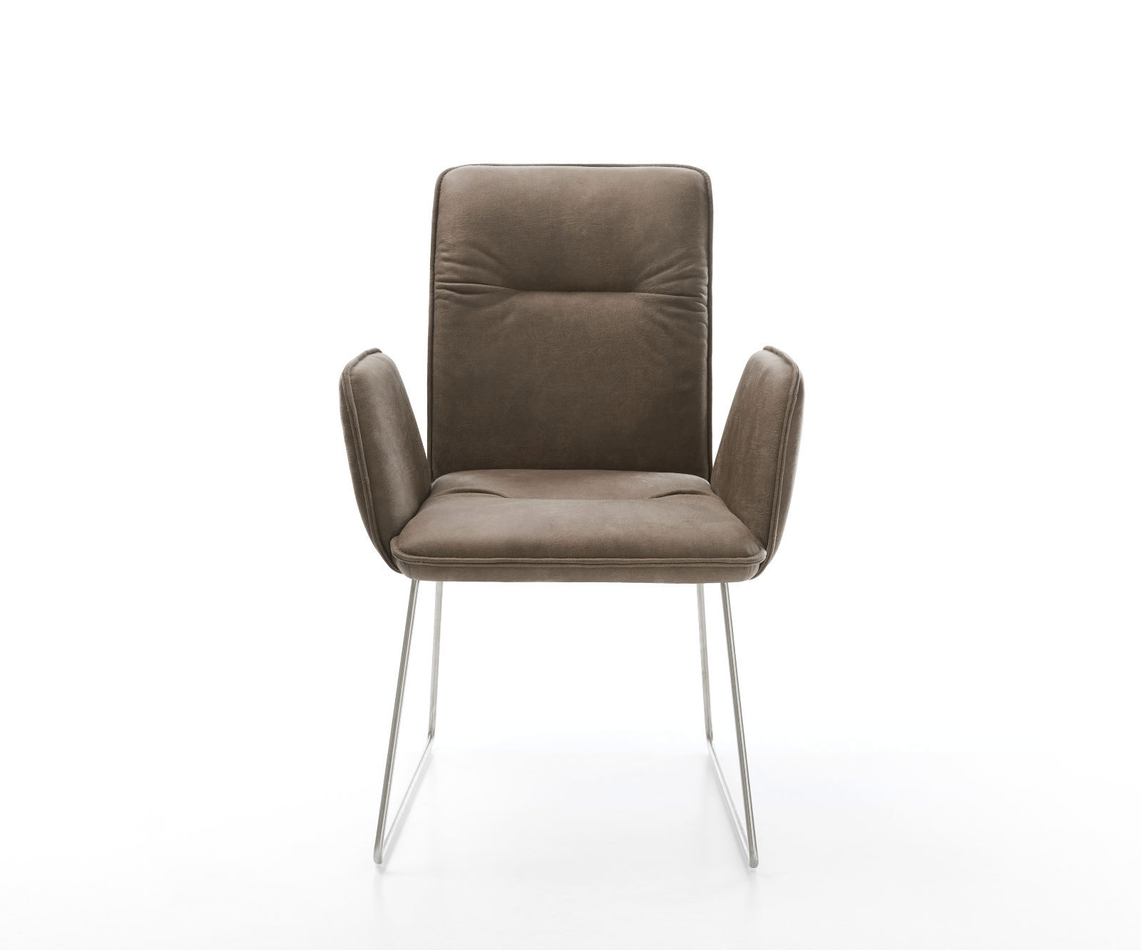 Étkezőszék Vinja-Flex mikroszálas taupe vintage vékony lábazat rozsdamentes acél - Image 2