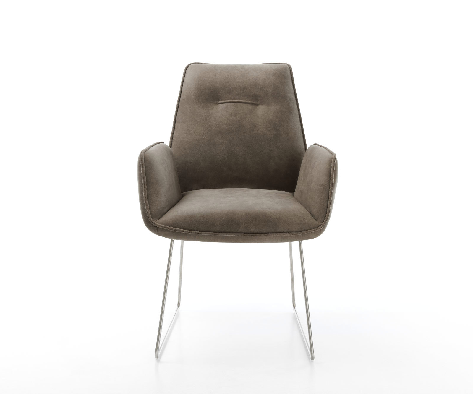 Étkezőszék Zoa-Flex mikroszálas taupe vintage vékony lábazat rozsdamentes acél zsákrugós - Image 2