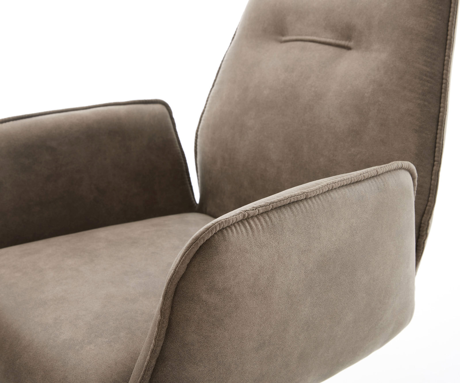 Étkezőszék Zoa-Flex mikroszálas taupe vintage vékony lábazat rozsdamentes acél zsákrugós - Image 4