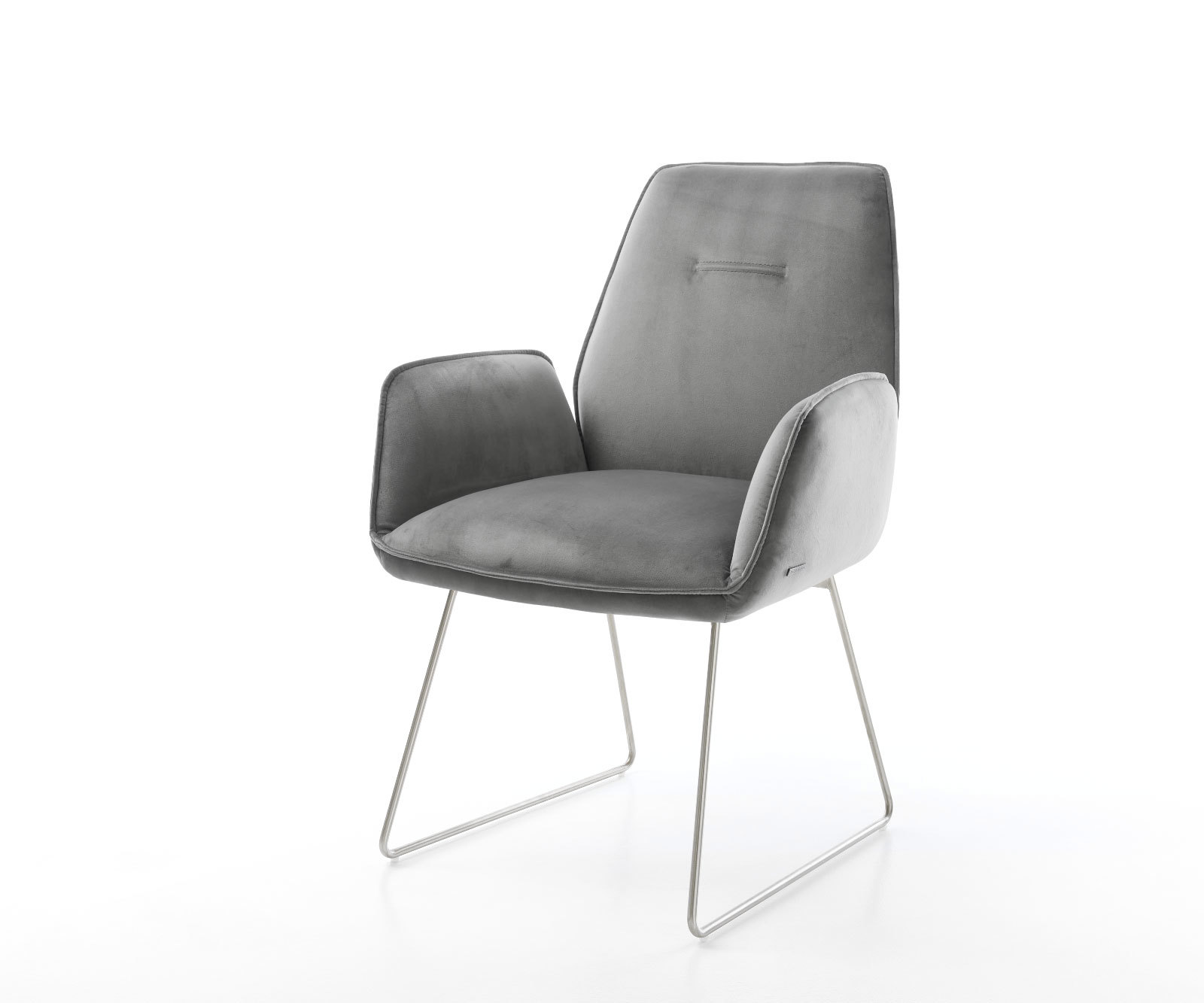 Étkezőszék Zoa-Flex bársony szürke vékony fém láb zsákrugós