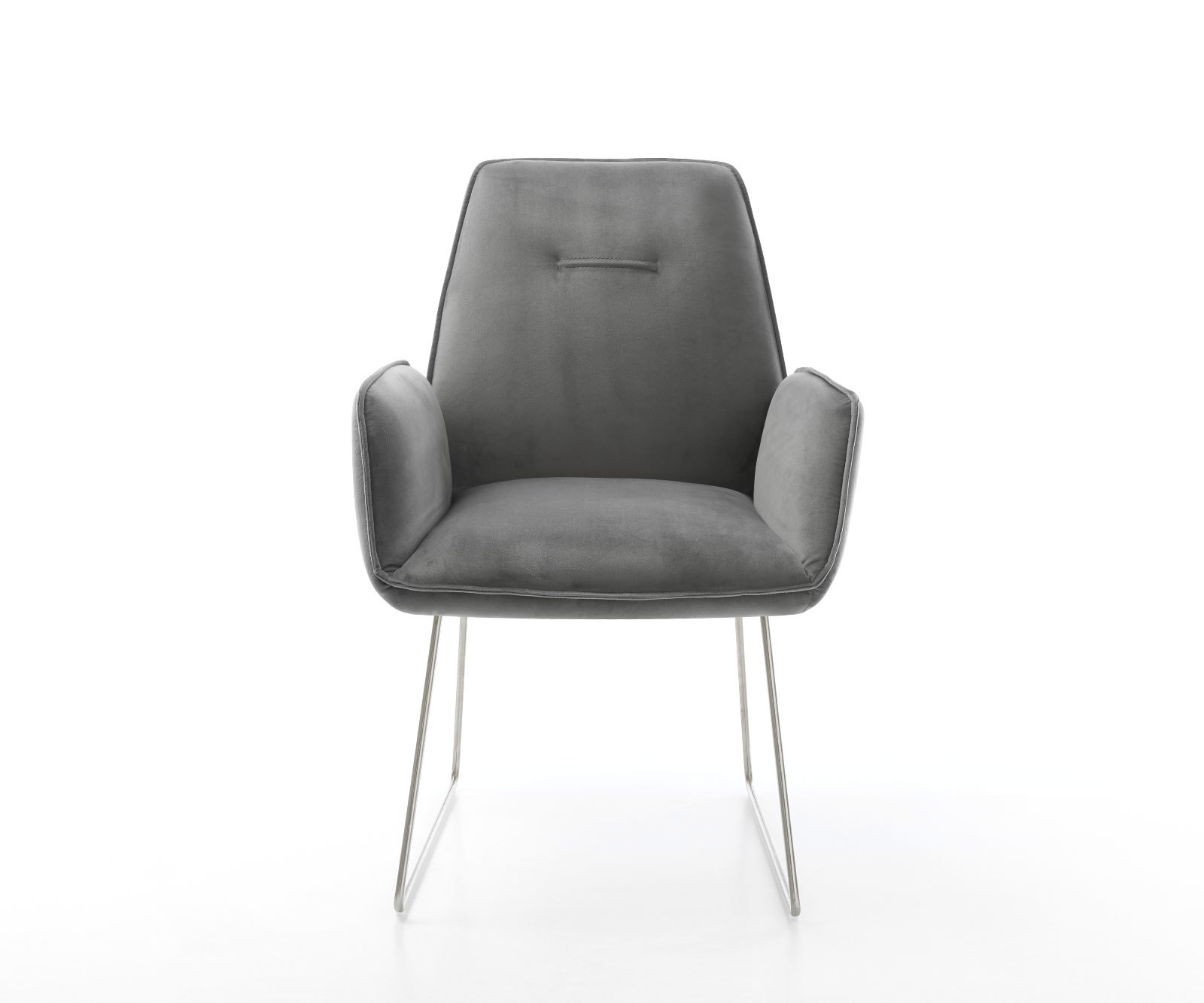 Étkezőszék Zoa-Flex bársony szürke vékony fém láb zsákrugós - Image 2